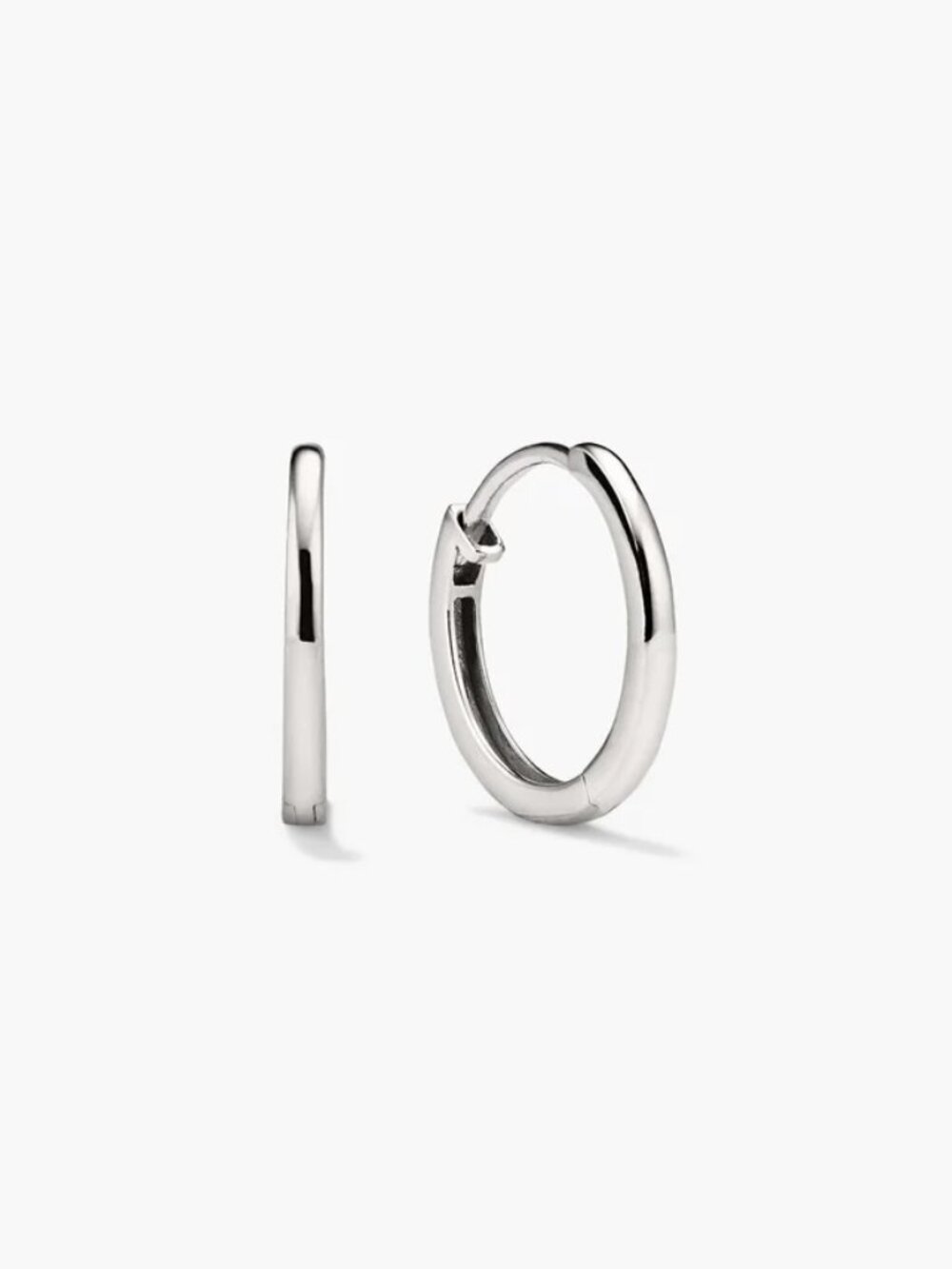 Mejuri - Easy Huggie Hoops - 14K White Gold